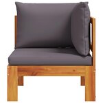 vidaXL Canapé d'angle de jardin avec coussins bois massif d'acacia