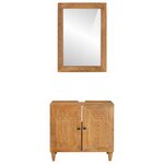 vidaXL Ensemble de mobilier de salle de bain avec étagère 2 Pièces Marron