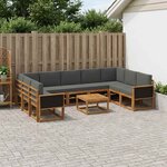 vidaXL Ensemble de canapés d'extérieur 10 Pièces Naturel et Anthracite
