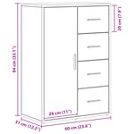 Buffet vidaXL Artisan Chêne 60x31x84 cm en bois d'ingénierie