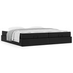 vidaXL Cadre de lit avec matelas Noir 200 x 200 cm Faux cuir