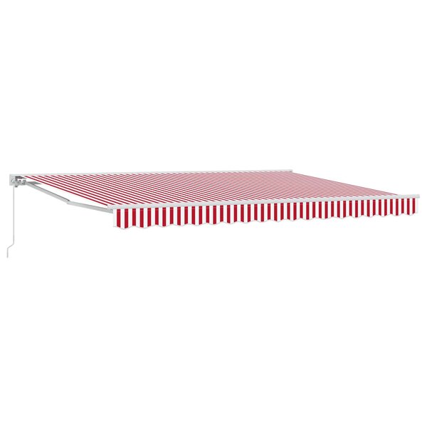 vidaXL Auvent rétractable manuel Rouge et Blanc 5 × 3 5 m