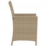 vidaXL Ensemble de bistro 3 Pièces coussins mélange beige résine tressée