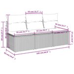 vidaXL Canapé de jardin avec coussins 3 places gris résine tressée