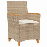 vidaXL Ensemble de salle à manger pour jardin 5 Pièces Beige polyrotin