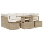 vidaXL Ensemble de canapé de jardin avec coussin 7 Pièces Beige  Crème