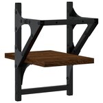 vidaXL Étagères murales avec barres 2 Pièces chêne marron 20x25x30 cm