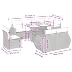 vidaXL Salon de jardin avec coussins 9 Pièces beige résine tressée