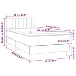 vidaXL Sommier à lattes de lit et matelas et LED Vert foncé 80x200cm