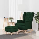 vidaXL Fauteuil avec pieds à bascule et tabouret Vert foncé Tissu