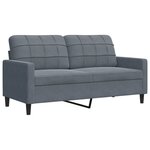 vidaXL Ensemble de canapés 4 Pièces avec coussins Gris foncé Velours