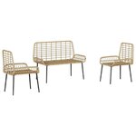 vidaXL Ensemble de salle à manger pour jardin 3 Pièces Marron Noir Crème