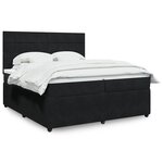 vidaXL Sommier à lattes de lit et matelas Noir 200x200 cm Velours