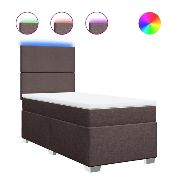 vidaXL Sommier à lattes de lit avec matelas Marron foncé 100x200 cm