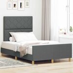 vidaXL Cadre de lit avec tête de lit Gris foncé 120 x 200 cm tissu