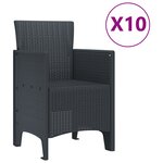 vidaXL Ensemble de salle à manger de jardin 11 pièces anthracite poly rotin