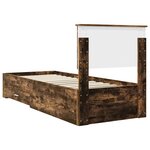 vidaXL Cadre de lit Chêne Fumé et Argent 75 x 190 cm Bois d'ingénierie