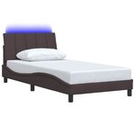vidaXL Cadre de lit sans matelas Hanko marron foncé 100x200 cm tissu