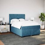 vidaXL Sommier à lattes de lit et matelas bleu 140x200 cm velours