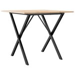 vidaXL Table à manger cadre en X 80x80x75 cm bois de pin massif fonte