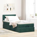 vidaXL Cadre de lit ottoman avec matelas vert foncé 90x190 cm velours