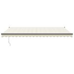 vidaXL Auvent rétractable crème 5x3 m tissu et aluminium