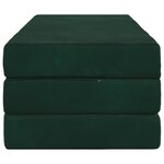 vidaXL Canapé-lit pliable 160 x 67 x 45 cm Vert foncé