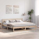 vidaXL Cadre de lit avec tête de lit Naturel 180 x 200 cm Pin massif