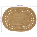 vidaXL Tapis de surface Naturel 122 x 183 cm Jute