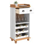 vidaXL Cabinet à vin ASKIM Blanc avec un dessus en miel