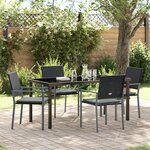 vidaXL Ensemble de salle à manger de jardin 5 pièces avec coussins en poly rotin noir
