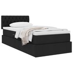 vidaXL Lit avec rangement et matelas avec matelas Noir 100 x 200 cm