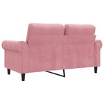 vidaXL Canapé à 2 places Rose 120 cm Velours