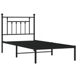 vidaXL Cadre de lit métal avec tête de lit noir 90x200 cm