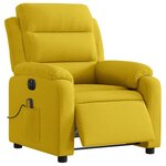 vidaXL Fauteuil inclinable de massage électrique jaune velours