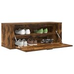 vidaXL Armoire à chaussures murale Chêne fumé 100x35x38 cm