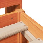 vidaXL Lit bibliothèque sans matelas cire marron 150x200 cm pin massif