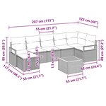 vidaXL Ensemble de canapé de jardin 8 Pièces Beige Poly rotin