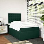 vidaXL Sommier à lattes de lit et matelas Vert foncé 120x200cm Velours