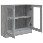 vidaXL Armoire à vitrine Sonoma gris 82 5x30 5x80 cm Bois d'ingénierie
