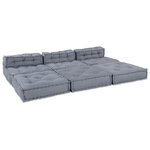 vidaXL Unité de canapé modulaire 4 Pièces Gris Tissu