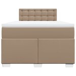 vidaXL Sommier à lattes de lit matelas cappuccino 120x190cm similicuir