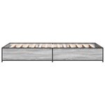 vidaXL Cadre de lit sonoma gris 90x190 cm bois d'ingénierie et métal