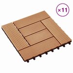 vidaXL Carreau de terrasse 11 Pièces Teck 30 x 30 cm WPC