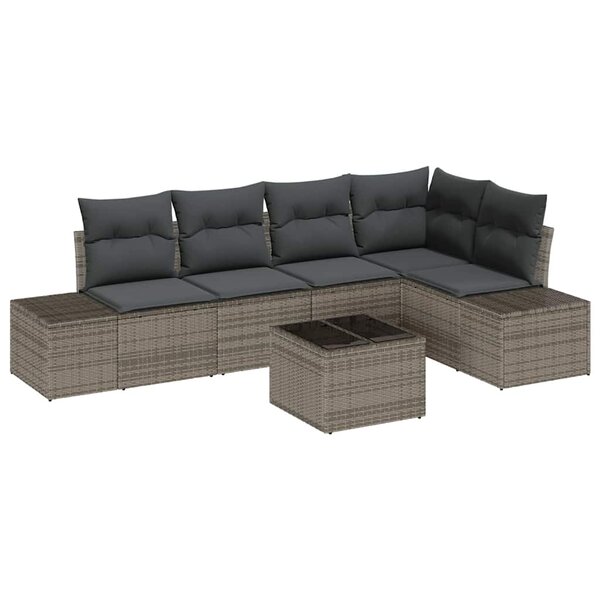 vidaXL Ensemble de canapé de jardin avec coussin 6 Pièces Gris clair