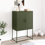 vidaXL Buffet haut vert olive 68 5x38 5x107 cm acier