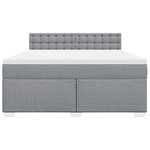 vidaXL Sommier à lattes de lit avec matelas Gris clair 180x200cm Tissu