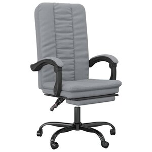 Chaise fauteuil siège pivotante de inclinable de bureau informatique étude clair tissu gris 02_0024235