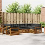 vidaXL Ensemble de canapés d'extérieur 6 Pièces Naturel et Anthracite