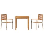 Ensemble de repas de jardin 3 pièces vidaXL en poly rotin beige